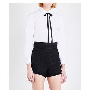 maje tie neck cotton white shirt